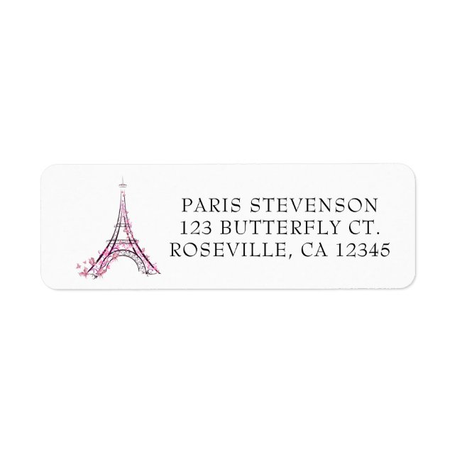 Rosa Herzen und Schmetterlinge Paris Eiffelturm (Vorne)