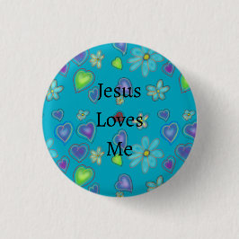 Rosa Herzen Weiße Blume Jesus Lieben Mich Knopf Button