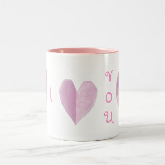 Rosa Herzen Zweifarbige Tasse