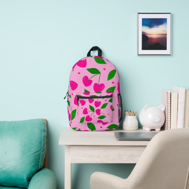 Rosa Herzform Kirschen Valentine Bedruckter Rucksack (InSitu)