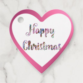 Rosa Herzgrenze Geschenkanhänger