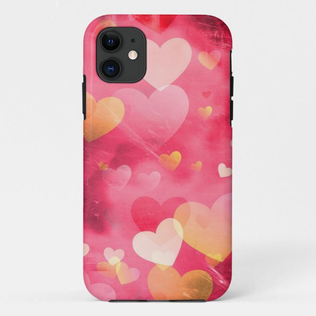 Rosa Herzkh-Formen für iPhone 11 Hüllen (Rückseite)