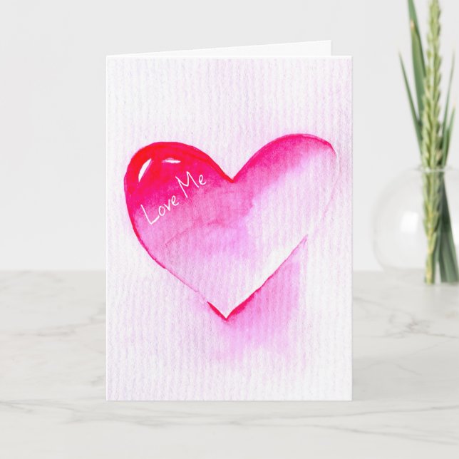 Rosa Herzklopfen Pop Liebe Karte (Vorderseite)