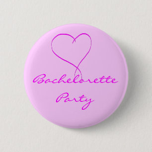 Rosa Herzknopf des Junggeselinnen-Abschieds Button