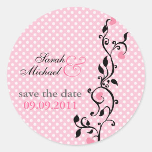 Rosa Herzkrebs - Save the Date Aufkleber