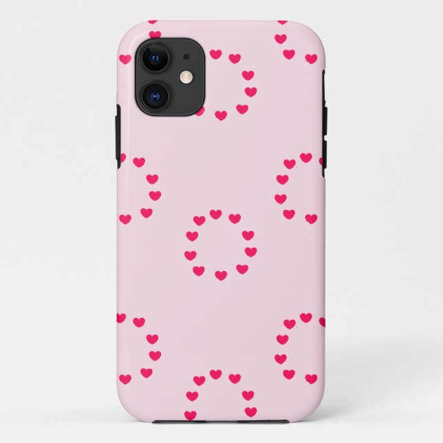 rosa Herzkreise Case-Mate iPhone Hülle (Rückseite)