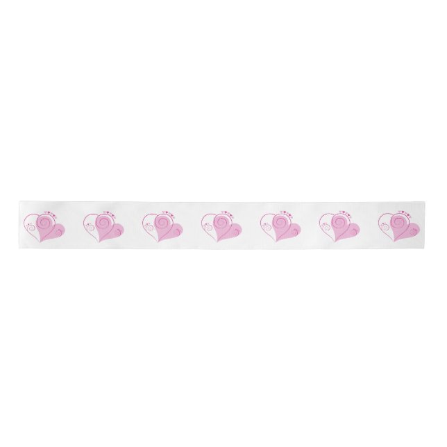 Rosa Herzleiste Satinband (Vorderseite)