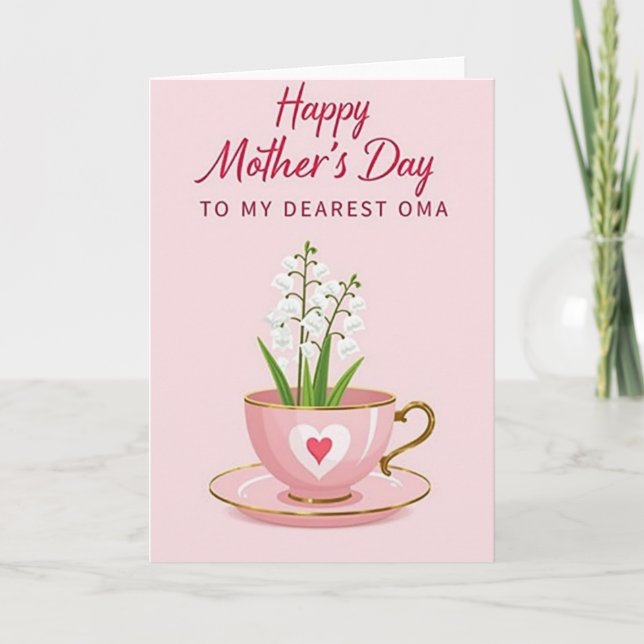 Rosa herzliches Muttertagsgeschenk Karte (Vorderseite)