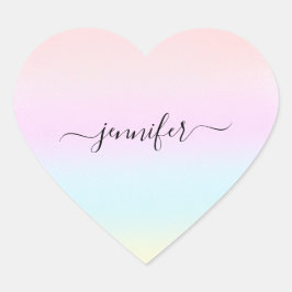 Rosa Herzminimalismus Name Bridal Ombre Pastelle Herz-Aufkleber