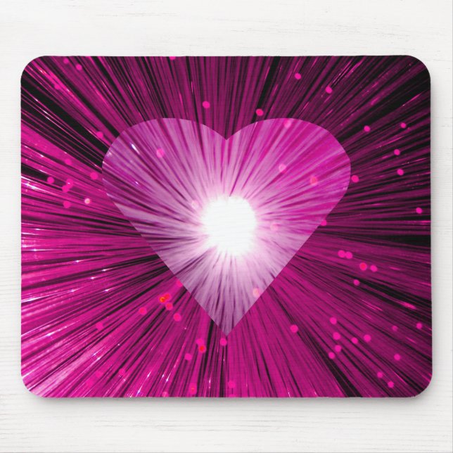 Rosa Herzmousepad Mousepad (Vorne)
