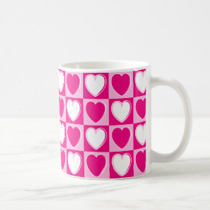 Rosa Herzmuster Kaffeetasse