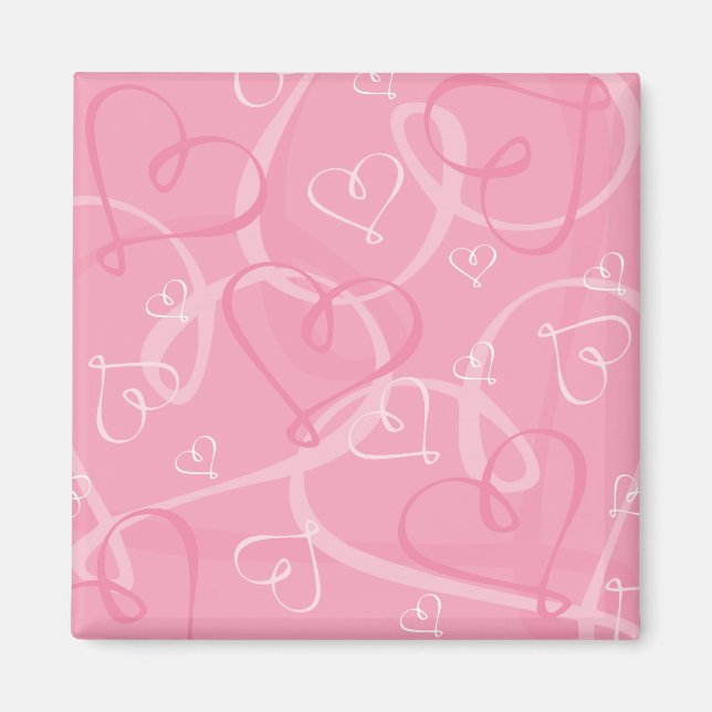rosa Herzmuster Magnet (Vorne)