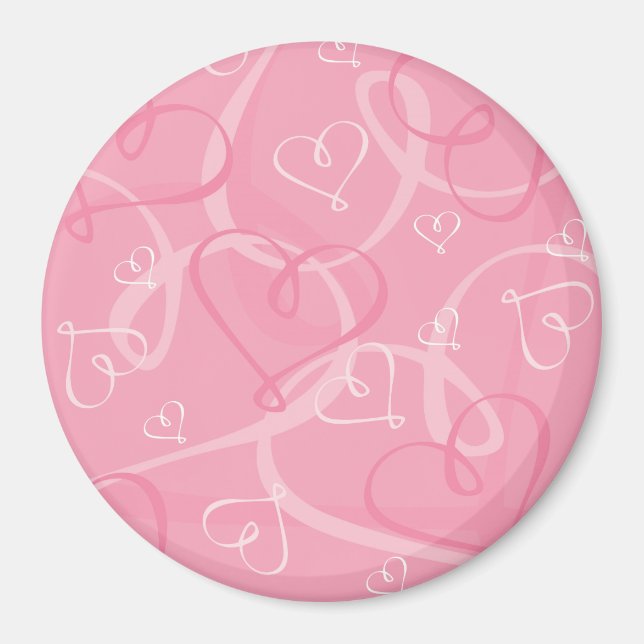 rosa Herzmuster Magnet (Vorne)