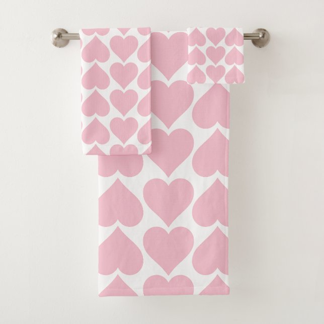 Rosa Herzmuster, Romantik, Liebe Badhandtuch Set (Insitu)