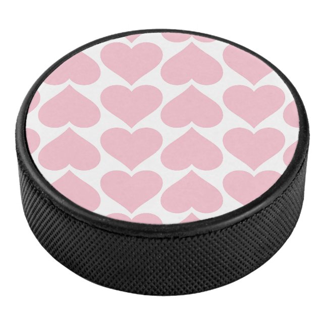 Rosa Herzmuster, Romantik, Liebe Eishockey Puck (3/4)