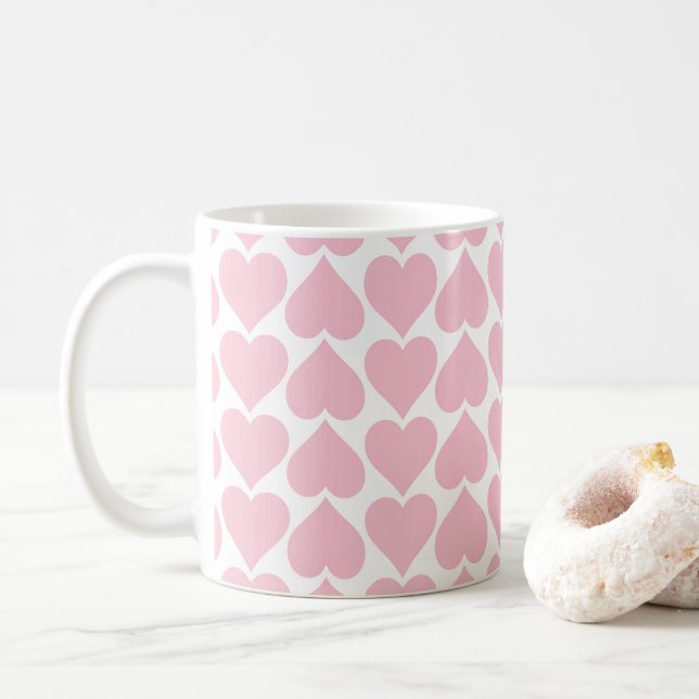 Rosa Herzmuster, Romantik, Liebe Kaffeetasse (Mit Donut)