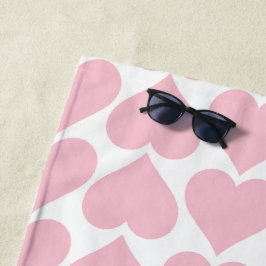 Rosa Herzmuster, Romantik, Liebe Strandtuch