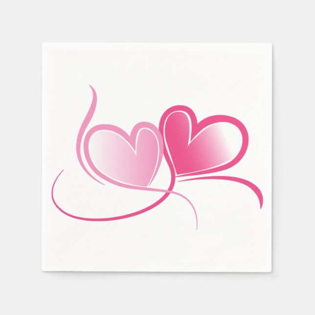 Rosa Herzpapier Napkins Serviette (Vorderseite)