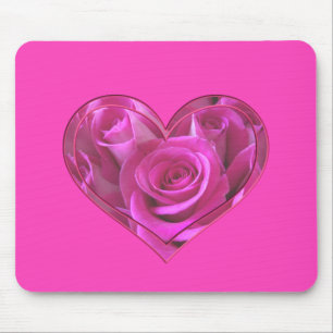 Rosa Herzrose Mousepad