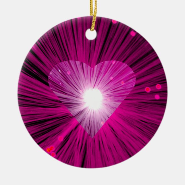Rosa Herzrunder Ornament (Vorne)