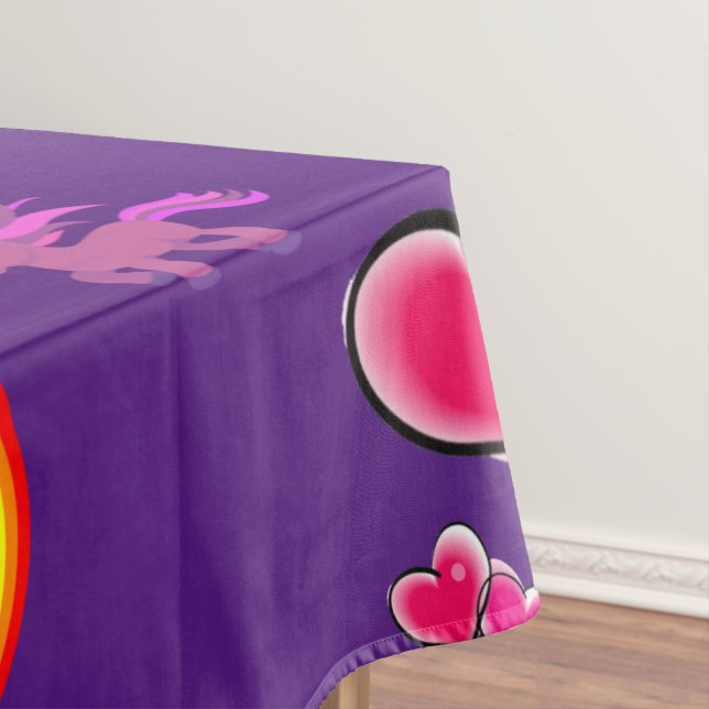 Rosa Herztablette Tischdecke (Beispiel)