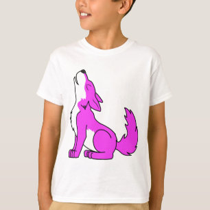 Rosa heulender Wolf-Welpe T-Shirt