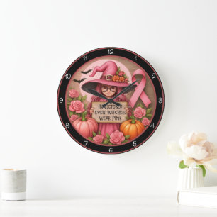 Rosa Hexe Oktober: Brustkrebs-Bewusstsein Sydney Große Wanduhr
