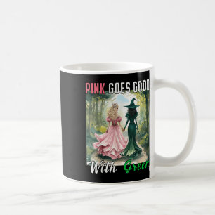 Rosa Hexe passt gut zu grüner Halloween-Hexe Kaffeetasse