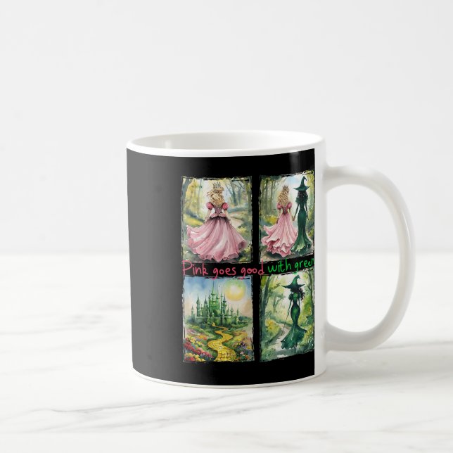 Rosa Hexe wird gut mit grüner Halloween-Hexe Kaffeetasse (Rechts)