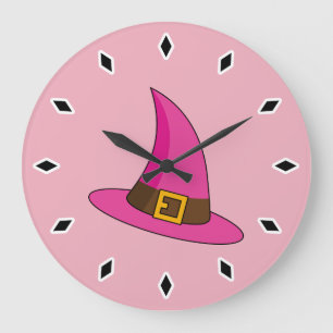 Rosa Hexenhut Große Wanduhr