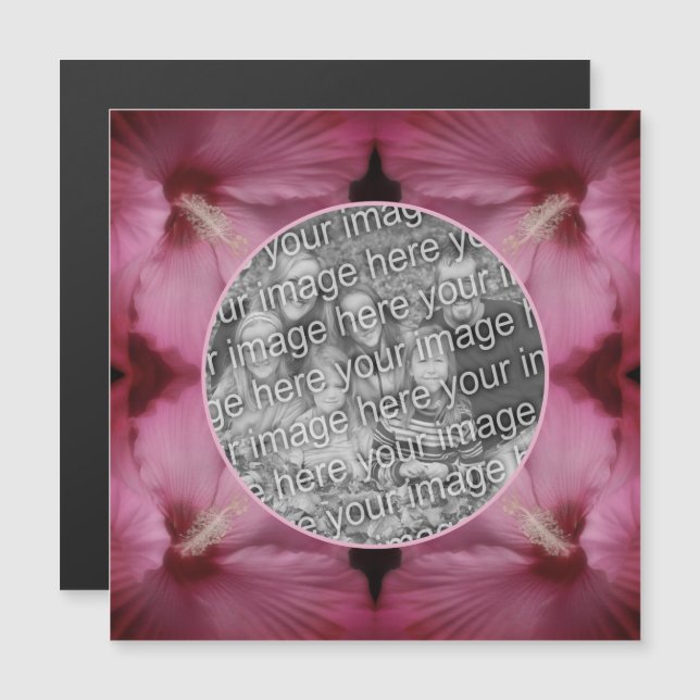 Rosa Hibisken Blumen Erstellen Sie Ihr eigenes Fot Magnetkarte (Vorne/Hinten)