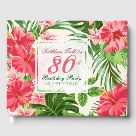Rosa Hibiskus 80. Geburtstagsparty Gästebuch