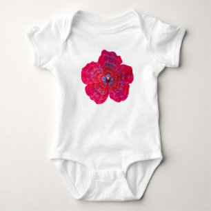 Rosa Hibiskus Blume Baby Bodysuit Strampler