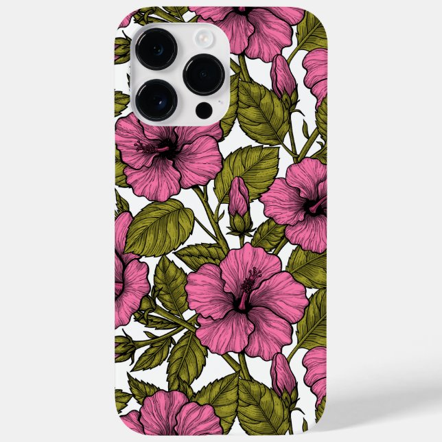 Rosa Hibiskus Blume Case-Mate iPhone 14 Pro Max Hülle (Rückseite)