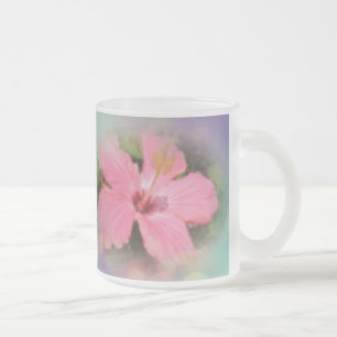 Rosa Hibiskus Blume Mattglastasse