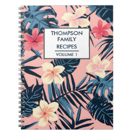 Rosa Hibiskus Blume Personalisiert Rezept Notizblock