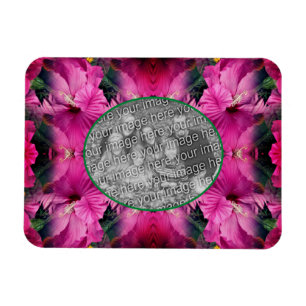 Rosa Hibiskus Blume Rahmen erstellen Sie Ihr eigen Magnet