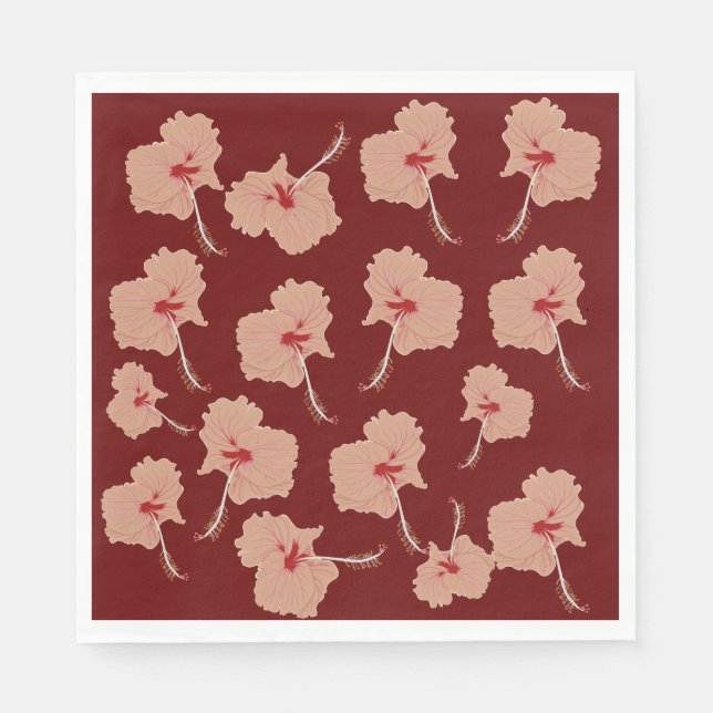 Rosa Hibiskus Blume Serviette (Vorderseite)