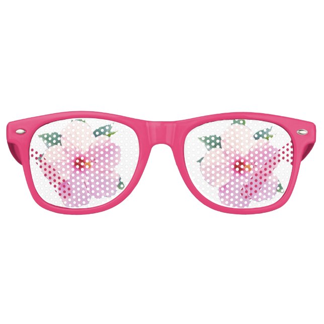 Rosa Hibiskus Blume Sonnenbrille (Vorderseite)