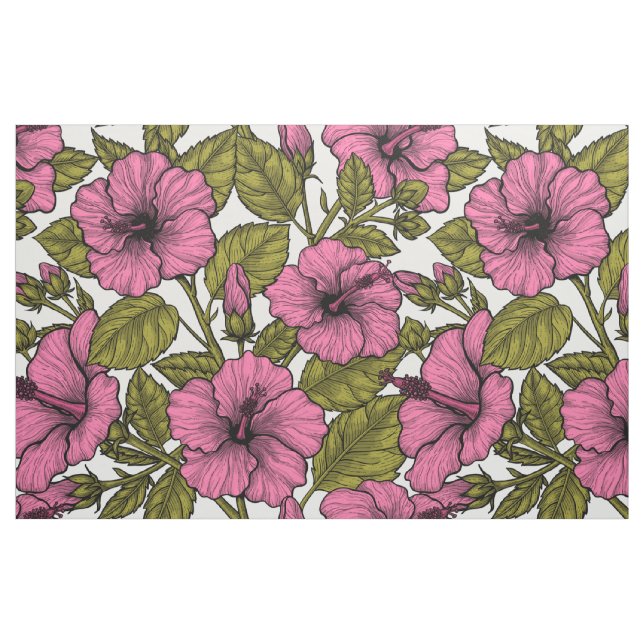 Rosa Hibiskus Blume Stoff (Fat Quarter (45,7 x 55,9 cm))