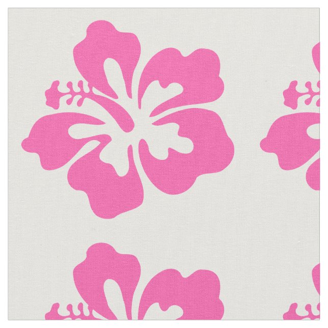 Rosa Hibiskus-Blumen-hawaiischer Strand-Girly Stoff (Nahaufnahme)