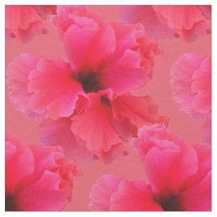 Rosa Hibiskus-Blumendruck-Gewebe Stoff