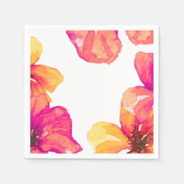 Rosa Hibiskus Blumendusche Einladung Serviette