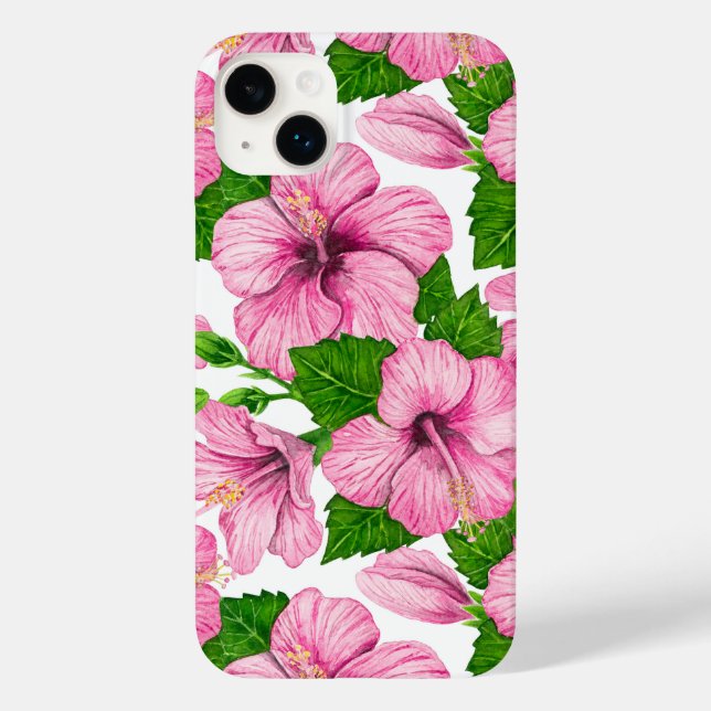 Rosa Hibiskus Case-Mate iPhone 14 Plus Hülle (Rückseite)