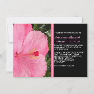 Rosa Hibiskus Einladung zur Hochzeit
