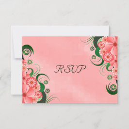 Rosa Hibiskus Floral Elegante UAWG Response Cards RSVP Karte
