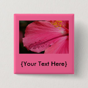 Rosa Hibiskus-Knopf Button