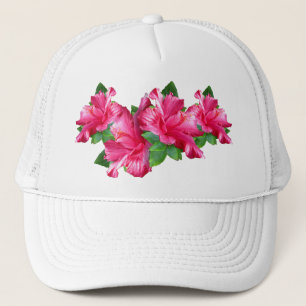 Rosa Hibiskus-Königin-Hut Truckerkappe