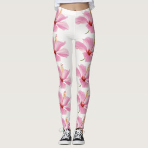 Rosa Hibiskus Leggings