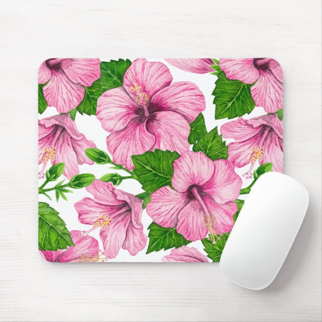 Rosa Hibiskus Mousepad (Mit Mouse)